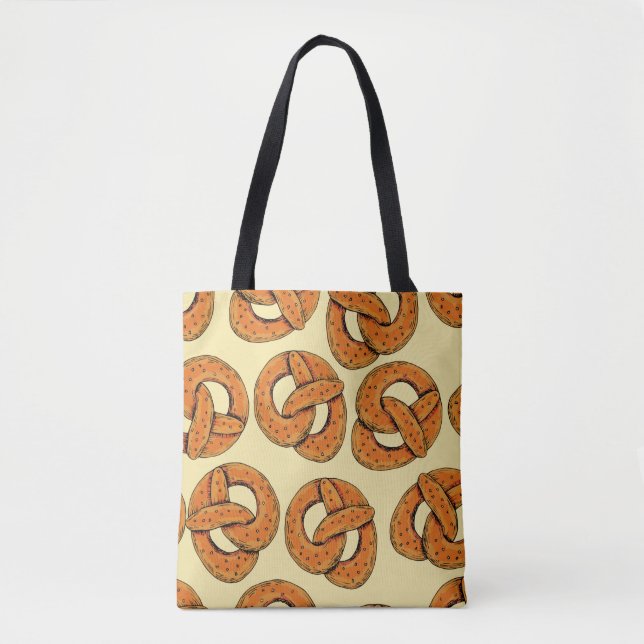 Autumn seamless pattern with pretzels,octoberfest  tote bag (Front)