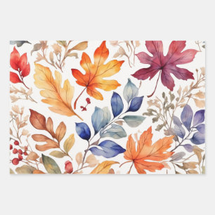 Autumn seamless pattern wrapping paper sheets