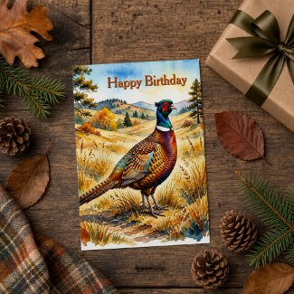 Autumn Season Birthday Pheasant For Him