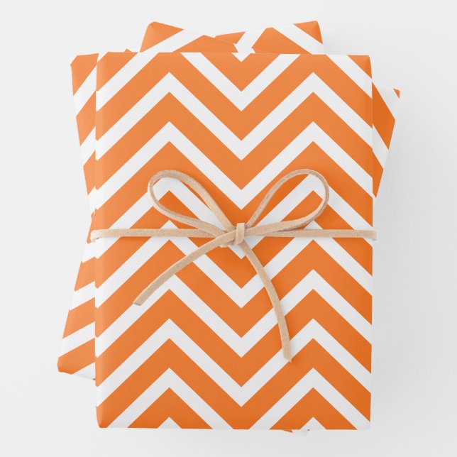 Autumn Season Chevron Pattern Wrapping Paper Sheets (In situ)