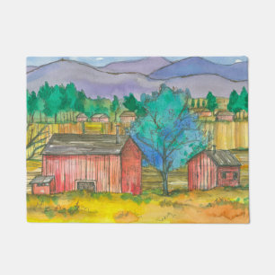 Autumn Season Farmhouse Fields Barn Doormat