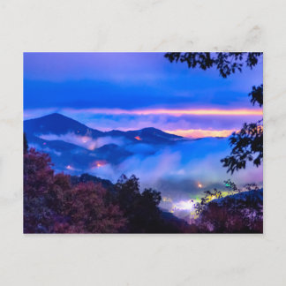 autumn season morning on blue ridge parkway mounta postcard