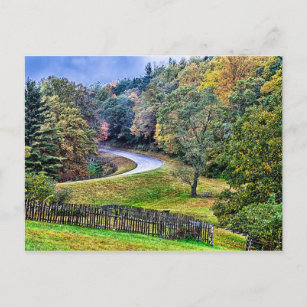 autumn season morning on blue ridge parkway mounta postcard