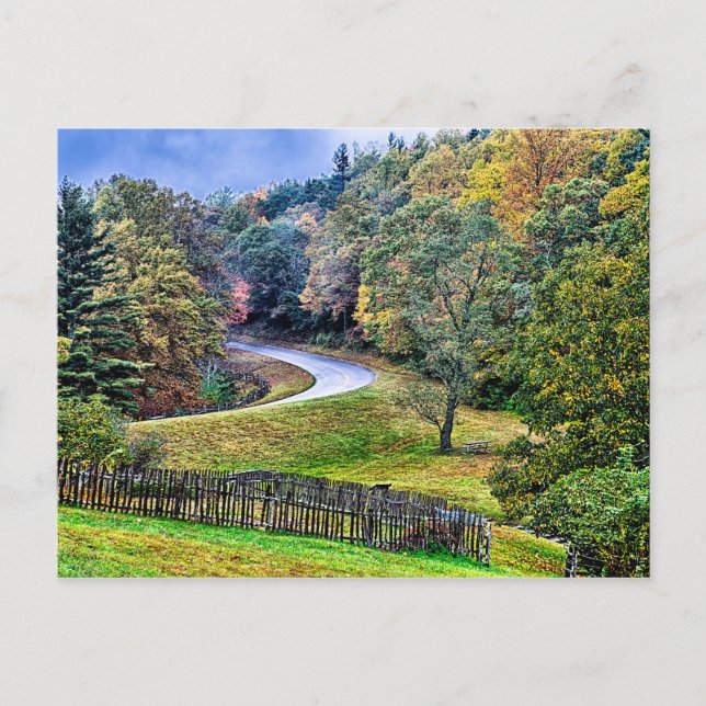 autumn season morning on blue ridge parkway mounta postcard (Front)