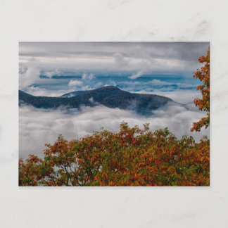 autumn season morning on blue ridge parkway mounta postcard