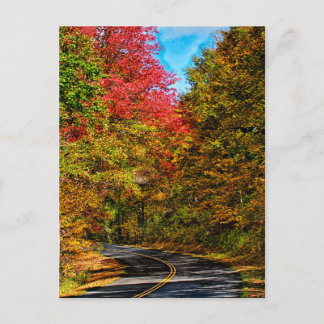autumn season morning on blue ridge parkway mounta postcard