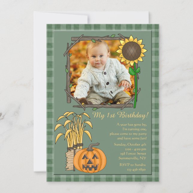 Autumn Season Photo Invitation (Front)