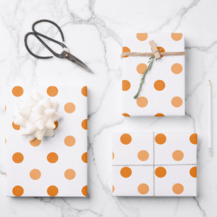 Autumn Season Polka Dot Pattern Wrapping Paper Sheets