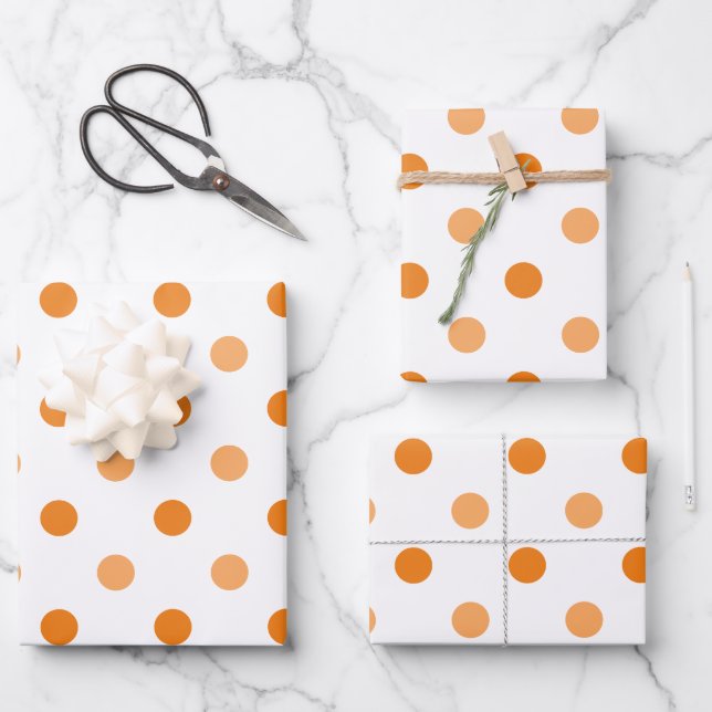 Autumn Season Polka Dot Pattern  Wrapping Paper Sheets (Front)