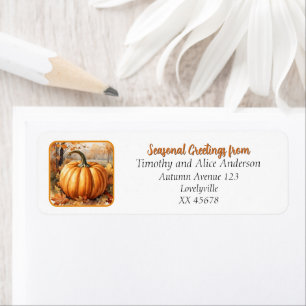 Autumn Season Pumpkin Theme Return Address Labels