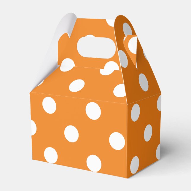 Autumn Season White Polka Dot Pattern Favor Box (Front Side)