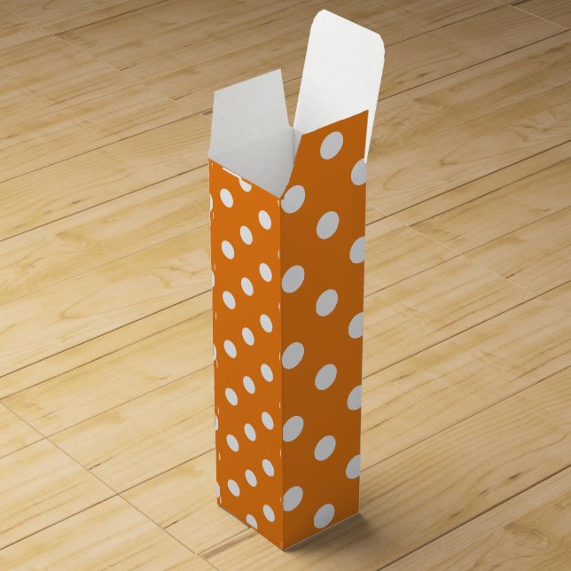 Autumn Season White Polka Dot Pattern Wine Box (Opened)