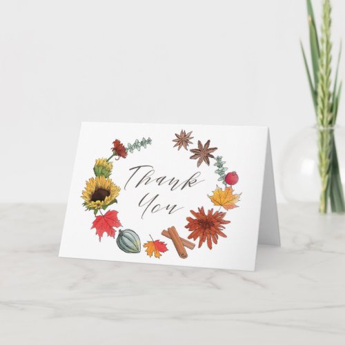 Autumn Seasonal Thank You Card