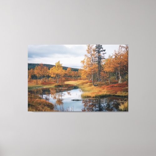 Autumn Serenade Finnish Ruska Reflections Canvas Print