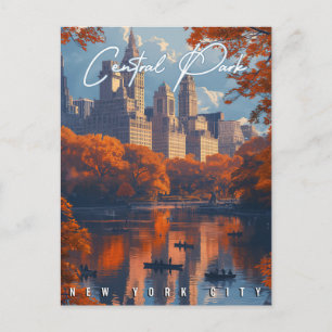 Autumn Serenity: Central Park NYC Fall Postcard