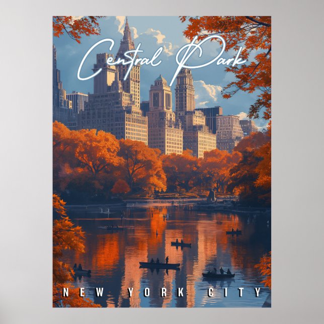 Autumn Serenity: Central Park NYC Fall Poster (Front)