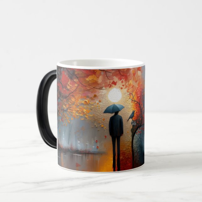 🍂☕🌧️ “Autumn Serenity” ☔🎨 Color Morph Mug (Front Left)