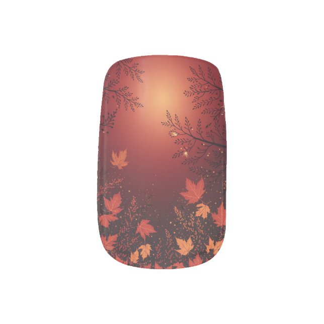 Autumn Serenity Fall Nails Minx Nail Art (Left Thumb)
