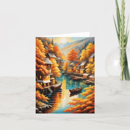 Autumn Serenity in the Mountains Thank You Card
