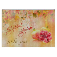 Autumn Shabbat Shalom Hebrew Challah Cutting Board