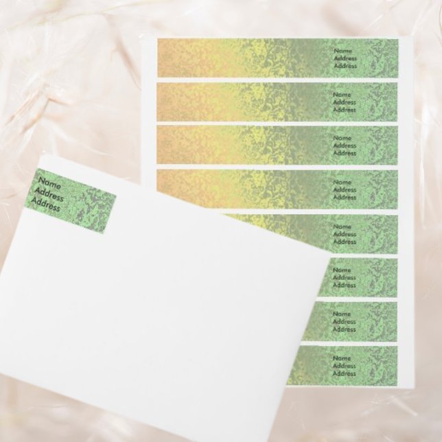 Autumn Shade Green Yellow Wrap Return Address Lab Around Label (Autumn Shade Green Yellow Wrap Return Address Lab Wrap Around Label)