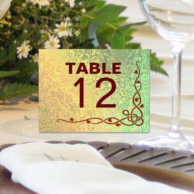 Autumn Shades Green Yellow Wed Folded Table Card (Autumn Shades Green Yellow Wed Folded Table Card)