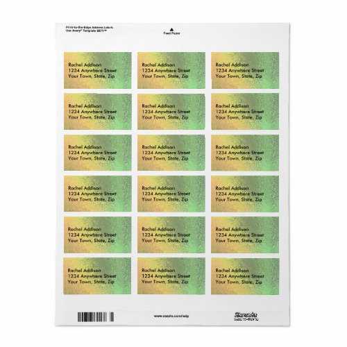 Autumn Shades of Green  Yellow LG Address Labels