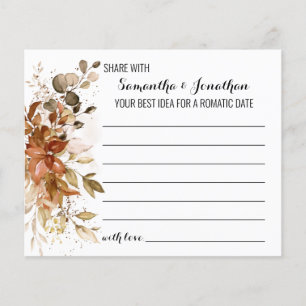 Autumn Share a Date Idea Shower Game card Flyer
