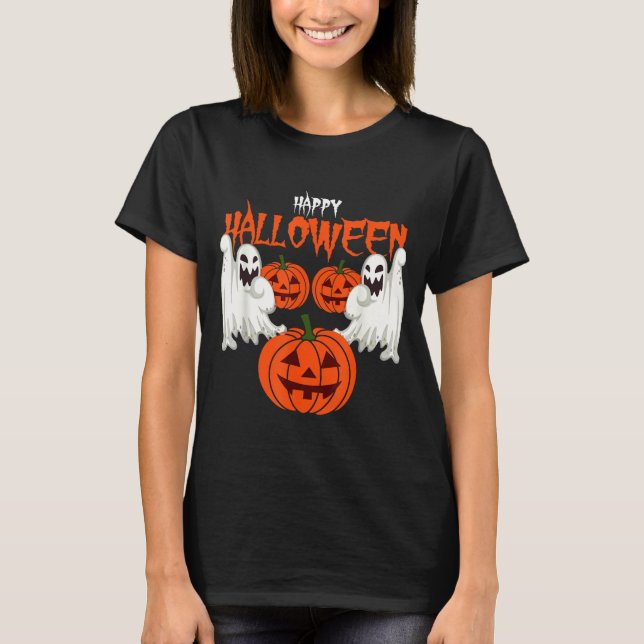 Autumn shirt with pumpkin face ghosts of autumn  (Front)
