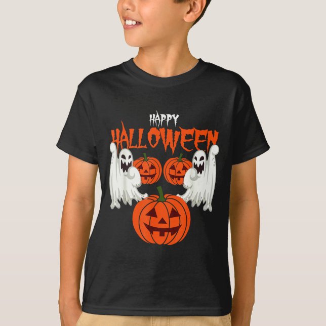 Autumn shirt with pumpkin face ghosts of autumn  (Front)
