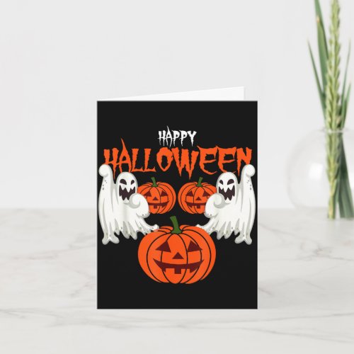Autumn shirt with pumpkin face ghosts of autumn  card