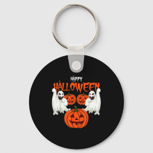 Autumn shirt with pumpkin face ghosts of autumn keychain