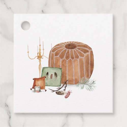 Autumn Shrine Bohemian Wedding Favor Tags