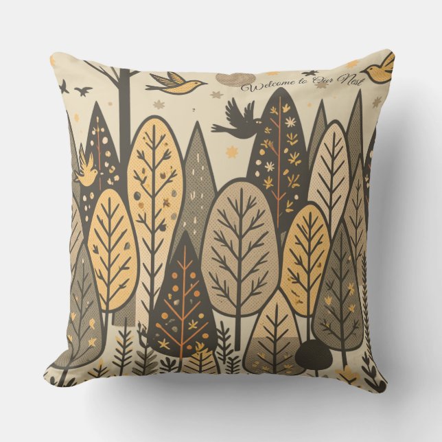 Autumn Silence Grove  Throw Pillow (Front)