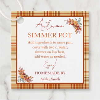 Autumn Simmer Pot Stovetop Potpourri Favor Tags