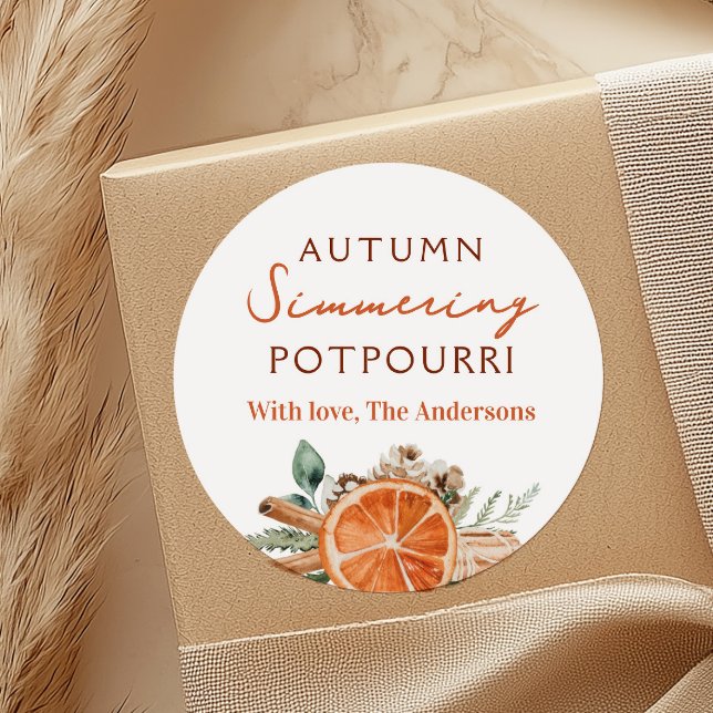 Autumn Simmering Potpourri Gift Classic Round Sticker (Creator Uploaded)