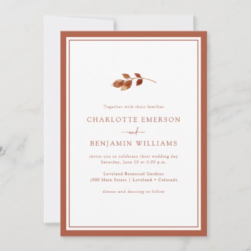 Autumn Simple Wedding Invitation