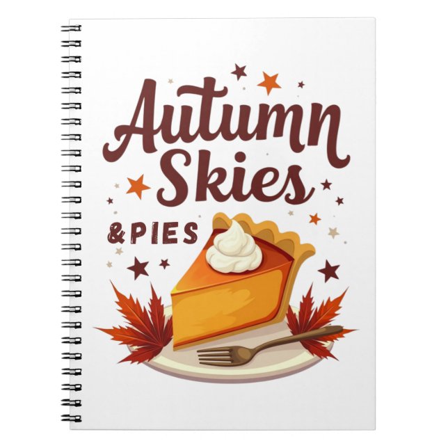 Autumn Skies and Pumpkin Pies Fall Notebook (Front)