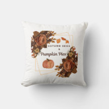 Autumn Skies and Pumpkin Pies Throw Pillow