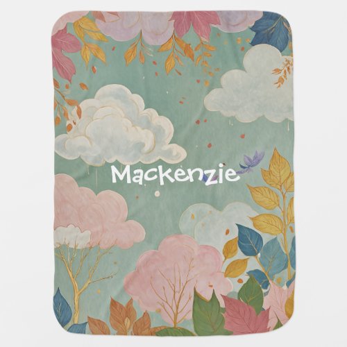 Autumn Skies Leaves and Clouds Harmony Baby Blanket