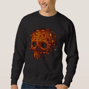 Autumn Skull Shape Fall Leaves Graphics Halloween Sweatshirt