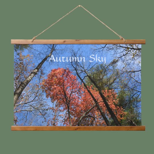 Autumn Sky Colorful Fall Trees Photographic Hanging Tapestry