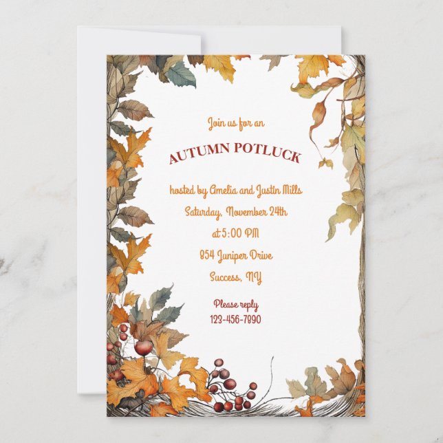 Autumn Slendor Invitation (Front)