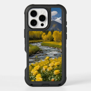 Autumn Snowy Mountains Yellow Trees River Roses iPhone 16 Pro Max Case