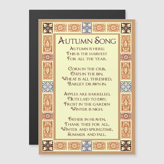 Autumn Song Harvest Art Magnet (Front/Back)