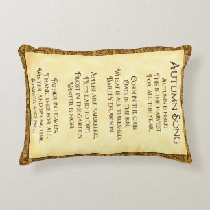 Autumn Song Thanksgiving Poem Rustic Accent Pillow