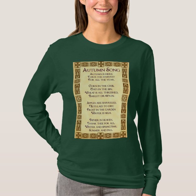 Autumn Song Thanksgiving Poem  T-Shirt (Front)