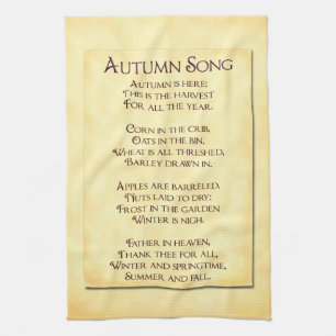 Autumn Song Thanksgiving Poem Towel