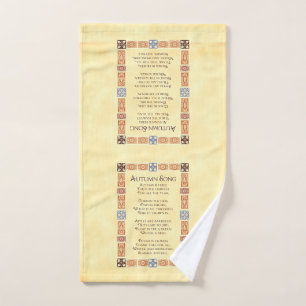 Autumn Song Thanksgiving Poem with Border Hand Towel