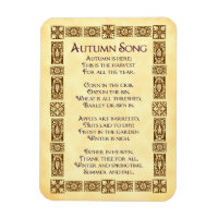 Autumn Song Vintage Art Thanksgiving Poem Magnet